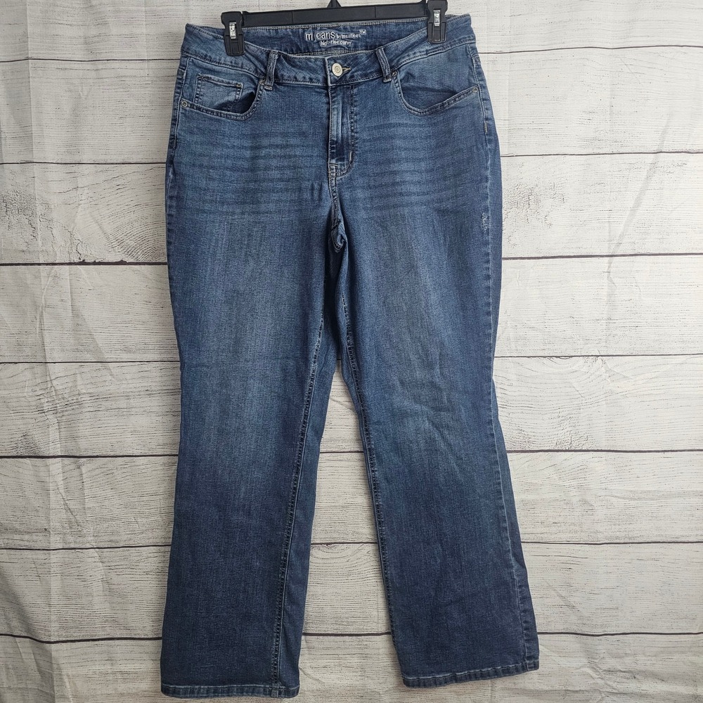 M Jeans by Maurices 18 Long Curvy High Rise Distressed Stretch Jeans 1262